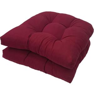 Waterproof Chair Cushions Set of 2 Outdoor,Tufted Thicken Weather and Fade Resistant Kitchen Seat Cushions,Patio Chair Pads for Garden Furniture Sofa Couch (Burgundy)