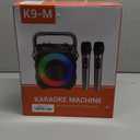 Karaoke Machine, Portable Bluetooth Speaker with 2 Wireless Microphones for Adults & Kids with Lights, Karaoke Microphone with PA System Supports USB/TF/FM/AUX for Home Party Home System Packages (Black)