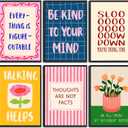 6 pcs Motivational Psychology Wall Decor Mental Health Posters Bohemian Style Therapy Office Wall Art Inspirational Positive Quotes canvas prints for Counseling Office living room bedroom 8*10 Posters