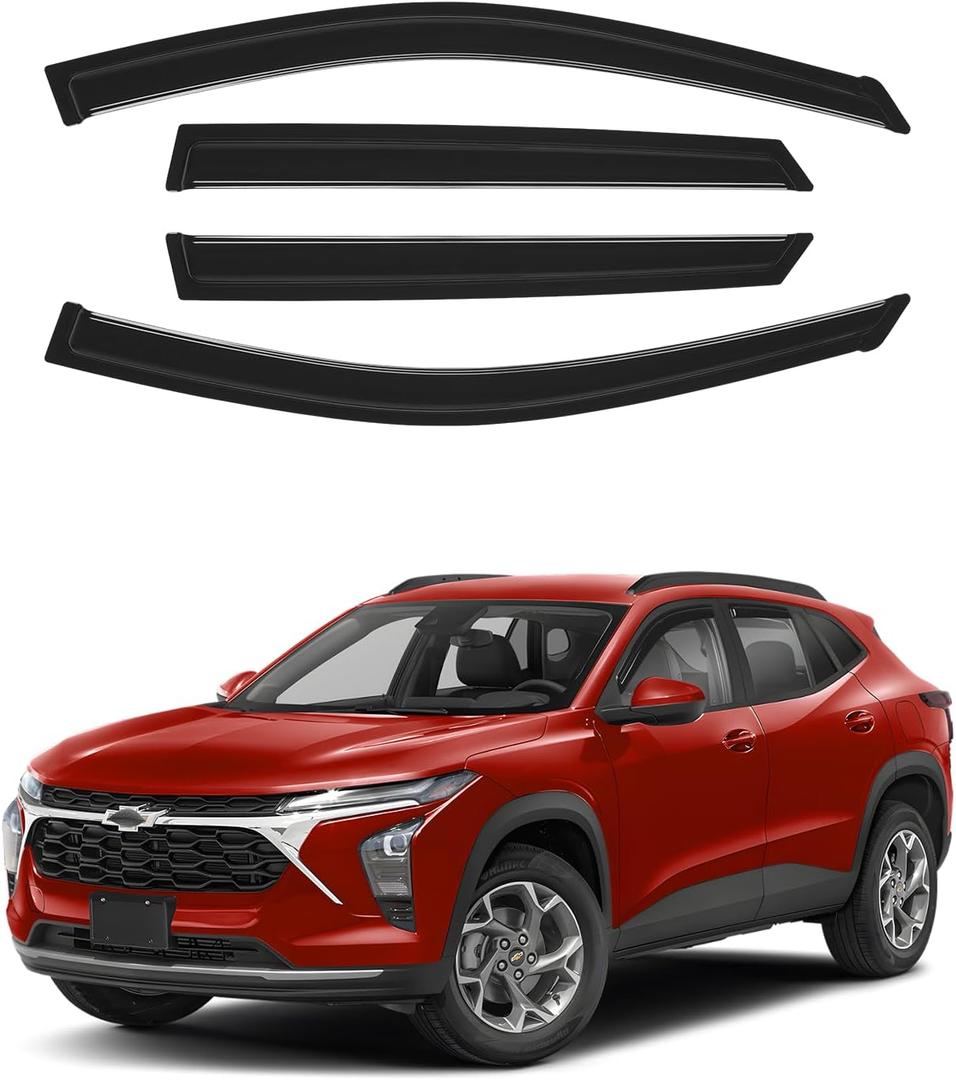 Canvcle Window Visors Rain Guards for 2024 2025 2026 Chevrolet/Chevy Trax Accessories, Outside-Mount Tape-On Side Window Wind Deflectors Vent Visors Shades 4PCS