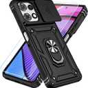 SunStory Compatible with Motorola Moto G Power 5G 2025/Moto G Power 5G 2026/Moto G Play 2025 Case with HD Screen Protector & Slide Camera Cover & Kickstand,[Military-Grade] Phone Case, Black