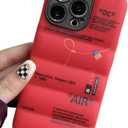 IAIYOXI Puffer Case with Sports Shoes Brand Design for iPhone 15,Sneakers Ins White or Black Label Soft Cover-Red Puffy Cover for iPhone Model 15 14 13 12 11 Pro Max Plus X XS XR 7 8 (Red)