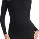 Long Sleeve Dress for Women Ribbed Mock Turtleneck Slim Fit Fall Dresses Bodycon Short Dresses Fashion Clothes (X-Large, Black)