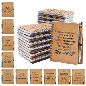 32 Pcs Employee Appreciation Gifts Bulk -64  Sets of Inspirational Notebooks with Motivational Pens, Small Notepads for Coworkers, Office Staff, Team, Volunteer, Group, Teachers, Thank You Gifts