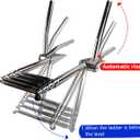 Stainless Steel in-Board 4 Steps Telescoping Ladder Folding Dock Ladder for Marine Boat Yacht Swimming Pool 600lbs Capacity with L Handrails