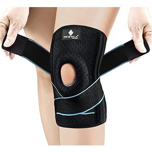 NEENCA Knee Brace for Knee Pain, Adjustable Knee Support with Patella Gel Pad & Side Spring Stabilizers, Knee Wrap for Arthritis, Meniscus Tear, ACL, Knee Pain Relief, Runner, Sport - FSA/HSA Approved, Size: Large
