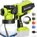 Cordless Paint Sprayer for Ryobi 18V Batteries, HVLP Handheld Spray Gun with 1200mL Capacity & 4 Copper Nozzles, 70000RPM Brushless Motor for Cabinets, Furniture, Fence, Trim, House & More(Tool Only) (Lime Green)