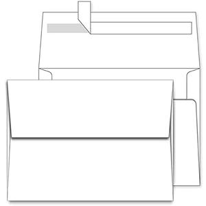 A7 Printable White Envelopes 5x7 100 Pack Quick Self Seal, for 5x7 Cards Perfect for Weddings, Invitations, Photos, Graduation, Baby Shower 5.25 x 7.25 inches AZAZA