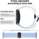 Braided Stretchy Band Compatible with Apple Watch Bands Women Men, Soft Nylon Solo Loop Magnetic Sport Strap for iWatch Slate Blue, 44mm/45mm/46mm/49mm/(42mm-series 3 2 1)