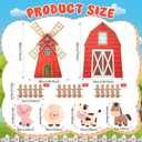 Honoson Large Farm Cardboard Cutouts Sets, Red Farm Party Decoration Farmhouse Backdrop Stand, Yard Signs for Baby Shower Birthday Rustic Party Supplies Photo Props(Cute Animal)