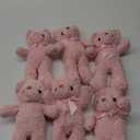 Aoriher 6 Pcs Bear Stuffed Animal Bulk Baby Shower Bear Plush Toys Soft Cute Sleeping and Playing Decorations for Kids Graduation Gift Baby Shower Birthday Party Favor(Pink)