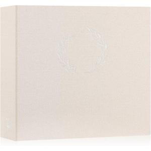 Lanpn Photo Album Scrapbook 12x12, Linen Cover Wreath Design Top Load 3 Ring Folder Binder Photobook Photo Book 12 x 12 inch with 30 Plastic Sleeves 60 Pages Beige