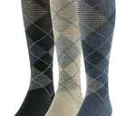 GOLDTOE Men's Mild Compression Over The Calf Socks, Multipairs (L)