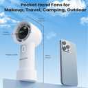2 x Handheld Fan, Portable Turbo Fan, Mini Small Pocket Fan with 5 Speeds Perfect for Camping, and Outdoor Activities. Rechargeable 3000mAh Battery and Digital Display, Ideal Gift, Travel Essentials