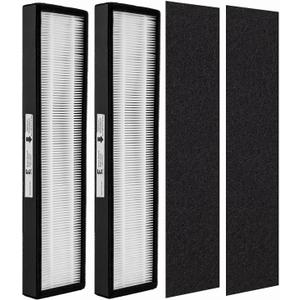 Drolma Size E H13 HEPA Replacement Filter, Compatible with Idylis Air Purifier FIL-GG-125, IAP-GG-125, Fit GermGuardian FLT5000 Series AC5000 Filter C Air Purifiers, 2 HEPA + 2 Carbon Pre-filters