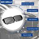 G05 Grill, Front Kidney Grille Compatible with 2024-IN BMW X5 G05 Single Slat Gloss Black Grill
