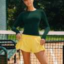 RUNNING GIRL Long Sleeve Yoga Shirts for Women, Soft Fitted Seamless Stretchy Casual Crew Neck Athletic Basic Shirt (Medium)