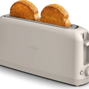 bella 2 Slice Slim Toaster, Fitsanywhere™ Kitchenware, 6 Setting Shade Control with Reheat & Cancel Buttons, Fits sourdough, 10” Long Slot, Anti Jam & Auto Shutoff, 900 Watt, Oatmilk
