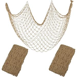 2 Pack Fish Net Decorations for Party (Caramel)