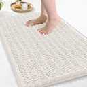 Arotive Luxury Chenille Bathroom Rug Mat, Extra Soft Thick Absorbent Shaggy Bath Rugs, Non-Slip Machine Wash Dry, Plush Bath Mats for Bathroom, Shower and Tub, 30x20, Ivory