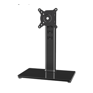 Single LCD Computer Monitor Free-Standing Desk Stand Mount Riser for 13 inch to 32 inch screen with Swivel, Height Adjustable, Rotation, Vesa Base Stand Holds One (1) Screen up to 77Lbs(HT05B-001))