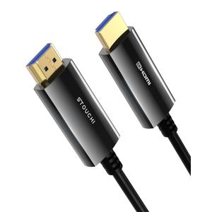 Stouchi 8K Fiber Optic HDMI Cable 60ft, 48Gbps Ultra High Speed HDMI Cables, CL3 Rated, 10K 8K 60Hz 4K 120Hz, Dynamic HDR eARC HDCP 2.2&2.3 Compatible for Apple TV 4K/Roku Ultra/Xbox Series X/PS5 (Grey)