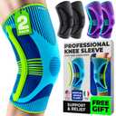 DR. BRACE ELITE Knee Brace with Size Stabilizer (2 Pack) Knee Brace for Women & Men, Workout, Sports, Daily Knee Compression Sleeve for Maximum Knee Pain Support & Fast Recovery (Zeus, Medium)