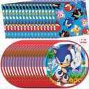 8 Pack Unique Sonic Plates and Napkins | Sonic Birthday Party Decorations | Sonic Party Decorations 