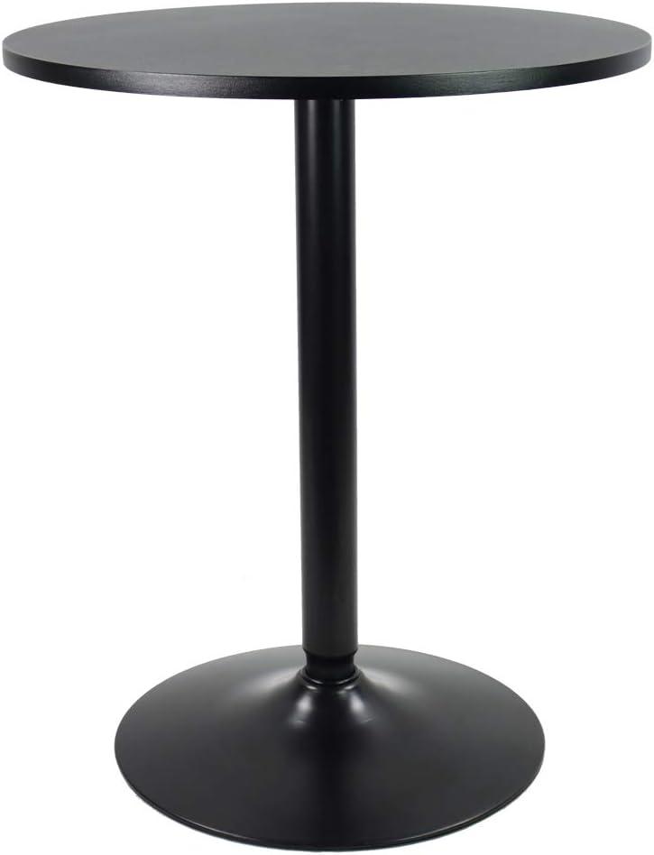 KKTONER Round Bar Table 23.6-Inch Top for Cocktail Bar Pub Dining Bistro (28.7H, Black)