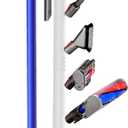 Freestanding Vacuum Stand Holder Compatible with V15 Detect, V11 V10 V8 V7 V6 Cordless Vacuum Cleaners, Floor Docking Station Metal Organizer Bracket with 6 Hooks, White