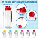 Domensi 48 Pcs End of Year Gifts Water Bottles Bulk and Drawstring Backpack Set with Cards 17oz Plastic Leakproof Drink Bottle Reusable for Summer Graduation Party Favors(Pastels,Slim Flip-top)