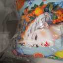 Italian Sicilian Moors Head Summer Lemon Art Throw Pillow, 16x16