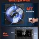 VEVOR 16 inch Exhaust Fan, Wall Mounted Attic Fan with Variable Speed, Temperature & Humidity Controller, 3000 CFM, Automatic Shutter