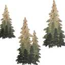Limygus Wooden Christmas Tree Wall Decor Woodland Rustic Wooden Bushes Wall Art Hanging Decorations Set of 3