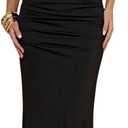 SweatyRocks Women's Lace Patchwork Maxi Formal Dresses Draped Sleeveless Party Night Out Bodycon Wedding Guest Dresses Black Small