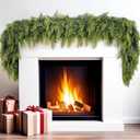6 FT Christmas Garland, Cedar Garland -Realistic Artificial Christmas Garlands for Indoor and Outdoor Decor, Fireplace, Mantle, Doorway, Wreath-Green Faux Pine Garland for Christmas Decorations