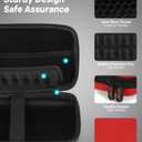 Pure-Red Shockproof Hard Shell Carrying Case for Portable External Hard Drive, Power Bank, Charger, Seagate Game Drive, Cell Phone, Electronic, Women Accessories - Large Storage Pouch Travel Bag