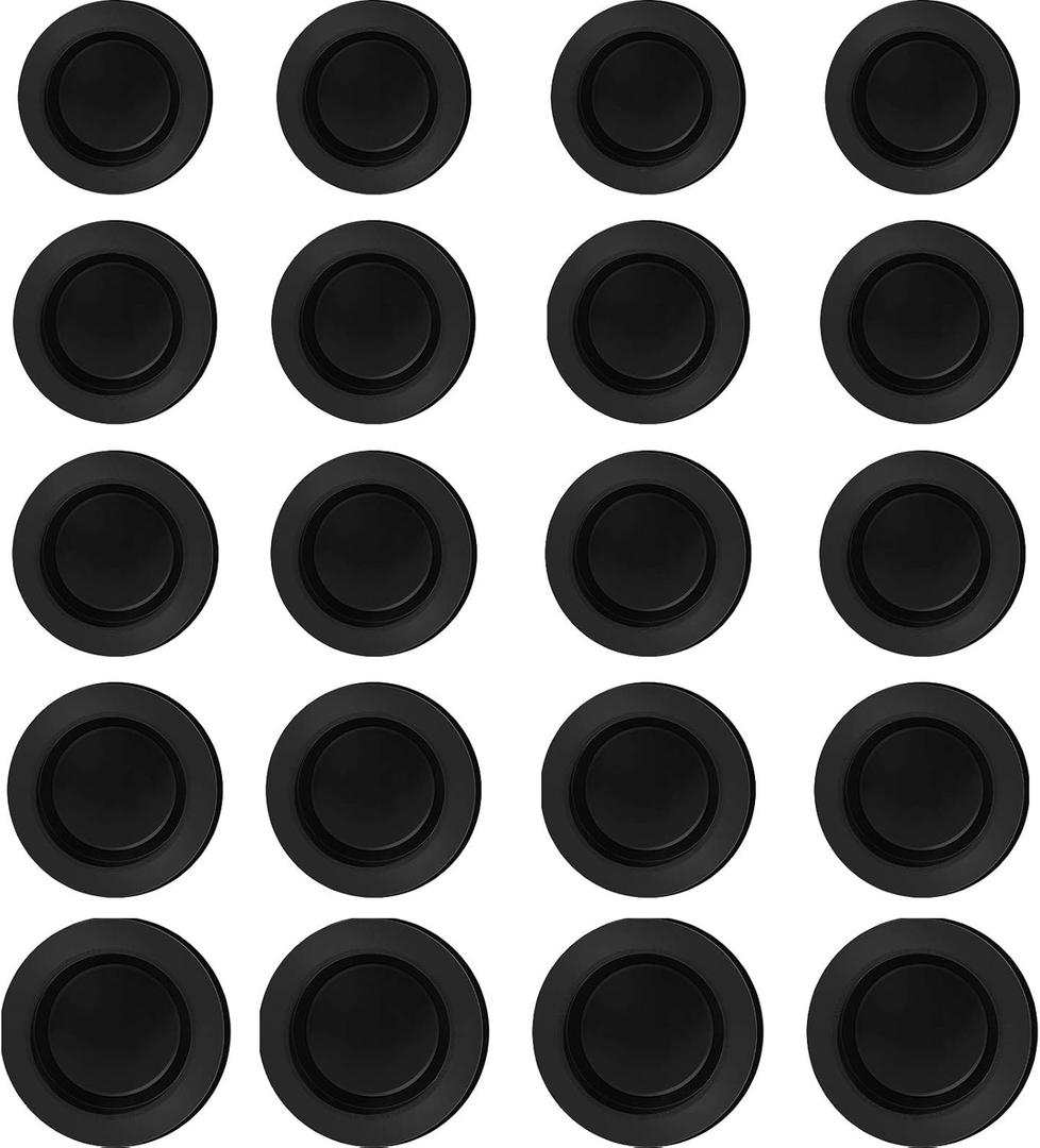 Boao 20 Pieces Piggy Bank Stopper Replacement Piggy Bank Plugs Bulk Rubber Saving Box Stopper(5 Sizes,Black)