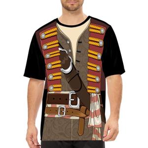 MISS FANTASY Pirate Shirt Women Men - Pirate Costume Outfits Halloween Unisex Adults (Black, XL)