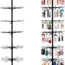 RCZSCBK 7Tier Rotating Display Rack, 360° HeavyDuty Spinning Merchandiser for Retail Stores & Showrooms, Movable Floor Gondola for Clothing, Shoes & Accessories