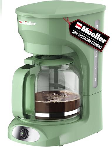 MÜELLERHOME 12-Cup Drip Green Coffee Maker, Borosilicate Carafe, Auto-Off, Reusable Filter, Anti-Drip, Keep-Warm Function, Clear Water Level Window, Green Kitchen Accessories & Décor Set of 2