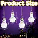2 x Watayo 12 Pcs Halloween Hanging Ghosts Glass Ornaments, 1.8" x 1.3" Small Ghosts Pendant Tree Decorations, Farmhouse Rustic Glass Ghost Ornaments for Haunted House Yard Lawn Tree Party Decor (B Style)