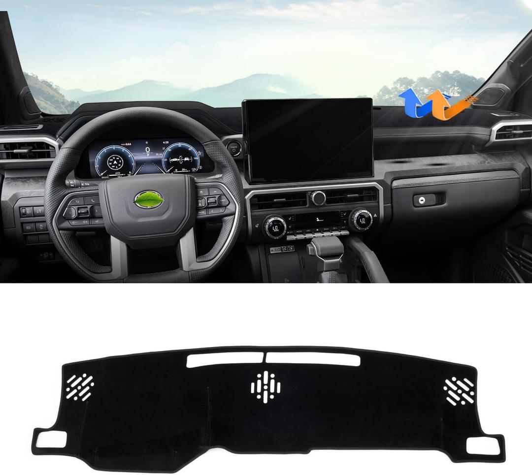 Autorder Dashboard Cover Mat for 2024 2025 2026 Toyota Tacoma Accessories Dash Cover Upgrade Velvet Dash Mat UV Rays Protector