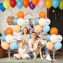 4 Sets Blue and Orange Balloons Centerpieces for Table, Dusty Blue Orange Sand White Nude Confetti Balloons Stand Kit for Table, Baby Shower Graduation Birthday Party Decorations