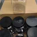 Nosiny 12 Pcs 24 oz Plastic Jars with Lids Airtight Food Containers Large Plastic Jars with Screw on Lids Refillable Kitchen Storage Containers for Dry Food, Coffee, Candy for Kitchen (Black)