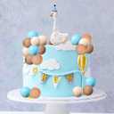 2 x One Silly Goose Cake Topper,Little Goose Cake Topper One Silly Goose Birthday Decor Goose Party Decorations 1st Birthday Supplies(Blue Theme)