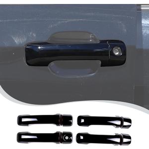 Car Exterior Door Handle Cover Trim Compatible with Toyota Tundra 2007-2021 Sequoia 2008-2020 Crew Max 2008-2015,ABS Outside Door Handle Protector Cover Accessories