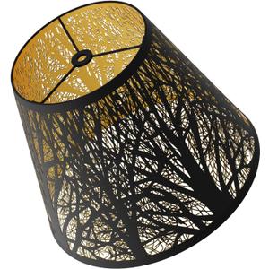 Small metal black and gold Lamp Shade,lampshades for table lamp and floor lamp shades,modern western mini lamp shades,6" Top x 10" Bottom x 7.5" Height Spider FitterBlack and Gold Tree)