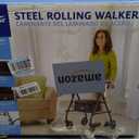 Rollator Walker with Seat, Foldable Rolling Medical Walker with 6" Wheels, Aluminum Frame Supports Up to 300 lbs