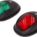 Obcursco Boat Navigation Lights, LED Red and Green Vertical Mount for Bow and Stern, IP67 Waterproof Marine Lights for Pontoon, Bass, and Jon Boats (Black)